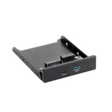 Планка USB на переднюю панель ExeGate U3H-617, 3,5", 1*USB3.0+1*TypeC, черная, металл, подсоединение к мат. плате