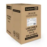 Кабель ExeGate UTP4-C5e-CCA-S25-IN-PVC-GY-305 UTP 4 пары кат.5e CCA, 0.45мм (25AWG), 305м, серый, PVC