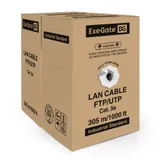 Кабель ExeGate UTP4-C5e-CCA-S25-IN-PVC-GY-305 UTP 4 пары кат.5e CCA, 0.45мм (25AWG), 305м, серый, PVC