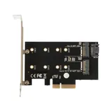Переходник ExeGate EXE-509 (M.2 B key -> SATA + M.2 M Key -> PCI-E x4, для установки SSD M.2 B key и M key в слот PCI-E)
