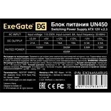 Блок питания 450W ExeGate UN450-PC (ATX, PC, 12cm silent fan, 24pin, (4+4)pin, PCI-E, 3xSATA, 2xIDE, кабель 220V в комплекте 1,8м)