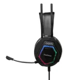 Полноразмерные игровые наушники с микрофоном (гарнитура) ExeGate Cosmos HS-704GL (регулировка оголовья, гибкий дежатель микрофона, объемный звук 7.1, длина кабеля 2.5м, динамик 50мм, 20-20000Гц, RGB подсветка, USB интерфейс, регулировка громкости, Color B
