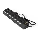USB-Хаб (концентратор) 7-в-1 ExeGate DUB-72SW (кабель-адаптер USB2.0 --> 7xUSB2.0, кнопки включения/отключения для каждого порта, Plug&Play, черный)
