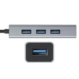 USB-Хаб (концентратор) 4-в-1 ExeGate DUB-4 (кабель-адаптер USB3.0 --> 4xUSB3.0, Plug&Play, корпус алюминиевый, серебристый)