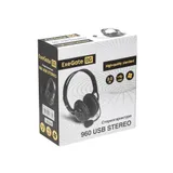 Полноразмерные наушники с микрофоном (гарнитура) ExeGate 960 USB STEREO (регулировка оголовья, USB, динамик 40 мм, 20-20000Гц, длина кабеля 2м, управление на кабеле - кнопки регулировки громкости, кнопка включения и отключения микрофона, индикаторы включе