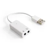 Кабель-адаптер для наушников с микрофоном (внешняя звуковая карта USB) ExeGate <EX-AU-01S> (USB, 2 x jack 3.5 mm, 0,1м)