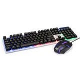 Комплект ExeGate Professional Standard Combo MK140 с подсветкой (клавиатура мультимедийная влагозащищенная 104кл. + мышь оптическая 1000dpi, 3 кнопки и колесо прокрутки, длина кабелей 1,5м; USB, белый/черный, Color Box)