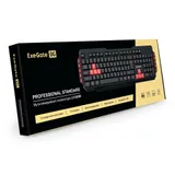 Клавиатура ExeGate Multimedia Professional Standard LY-505M (USB, полноразмерная, влагозащищенная, 114кл., Enter большой, 8 красных клавиш, мультимедиа, длина кабеля 1,5м, черная, Color Box)