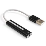 Кабель-адаптер для подключения телефонной гарнитуры к порту USB ExeGate <EX-AU-04B> (внешняя звуковая карта USB, 1x Jack3.5 F (4-контакта), кнопки: volume +, volume -, play/pause/next/previous, Windows/Linux/MAC OS)