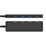USB-Хаб (концентратор) 4-в-1 ExeGate DUB-4C/3 (кабель-адаптер USB Type C --> 4xUSB3.0, Plug&Play, корпус алюминиевый, черный)