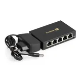 Коммутатор неуправляемый ExeGate EDGS-1005D (5-портовый гигабитный UTP 10/100/1000 Base-T, металлический корпус, с функцией энергосбережения (Green Ethernet Technology), настольный)