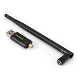 Сетевой адаптер Wi-Fi 5 двухдиапазонный высокого усиления ExeGate EDWA-186-AC1300-2 (Wi-Fi AC (a/b/g/n/ac), чипсет Realtek8812, 2.4 ГГц до 400 Мбит/с + 5 ГГц до 867 Мбит/с, 1x5dBi внешняя съемная антенна, USB 3.0)