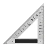 Треугольная линейка стальная Deli DL303150 150мм, нержавеющая сталь + алюминиевое основание