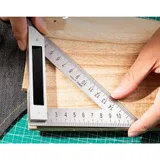 Треугольная линейка стальная Deli DL303150 150мм, нержавеющая сталь + алюминиевое основание