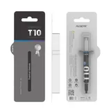 Термопаста ALSEYE T10 Thermal conductivity: 13.9W/m-k
 Color: Gray
 Conductivity: non-conductive specific gravity: 2.7g / cm³@25℃
 Capacity: 1.2ml
 Weight: 2G