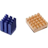 Набор радиаторов  ACD RA207  Golden (14x12x5mm) + Blue (9x9x12mm) Heat Sink set for Raspberry Pi3 B, Pi3 B+, Pi4