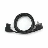 Кабель питания Cablexpert PC-186A-VDE, 1.8м, Schuko- C13, VDE, 10А, Сечение провода: 0,75 мм2, черный, угловой разъем, с заземлением, пакет {100}