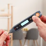  Индикаторная отвертка-тестер напряжения цифровая "Home Series Gray" Deli HT7005 (12-250 В, фонарик, батарейки в комплекте)