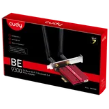 Адаптер беспроводной связи (Wi-Fi) CUDY BE9300 7 PCI Express Adapter 7 Bluetooth 5.4 PCI Express Adapter with Heatsink,  Intel BE200 module, Tri-band 2T2R, 5.8Gbps@6Ghz+2.8Gbps@5GHz + 688Mbps@2.4GHz, 802.11be/ax/ac/a/b/g/n, Magnetized antenna base, 2 high