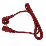 Сетевой кабель Hyperline PWC-IEC13-SHM-3.0-RD Кабель питания компьютера (Schuko+C13) (3x1.0), 10A, угловая вилка, 3м, цвет красный (ПВС-АП-3*1,0-250-S22C13-10-3,0 ГОСТ 28244-96)