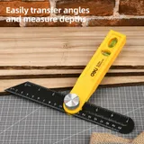 Угломер переставной - малка с пузырьковым уровнем Deli DL7304 200мм