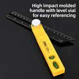 Угломер переставной - малка с пузырьковым уровнем Deli DL7304 200мм