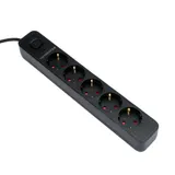 Сетевой фильтр Гарнизон EPS-5-B-5 черный, 5 розеток, 10А, кабель 5м, ур.защиты 2+, пакет