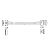 Кабель Amphenol RMC74-9971 MCIO x8 74P (прямой Straight Type)  -TO-  Slimline SAS x8 74P (SFF8654, прямой Straight Type) , 85 Ohm, L:85cm