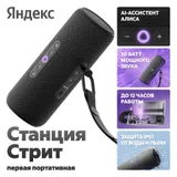 Портативная умная колонка Яндекс Станция Стрит с Алисой, 30 Вт, YNDX-00030BLK , чёрный