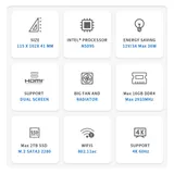 Мини-компьютер Beelink MINI S, CPU: Intel® Celeron® N5095 Processor , 4C/4T , GPU : Intel® UHD Graphics , 8GB DDR4 RAM  128GB SSD , Wi-Fi 5 ; Bluetooth 5.0; LAN 1000M