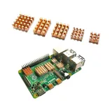Набор радиаторов №2  ACD 5 in 1 Pure Copper HeatSink для Raspberry 4B  1шт. 17х17х5mm 1шт. 14х10х5mm 1шт. 12х13х5mm 2шт. 5х5х5mm