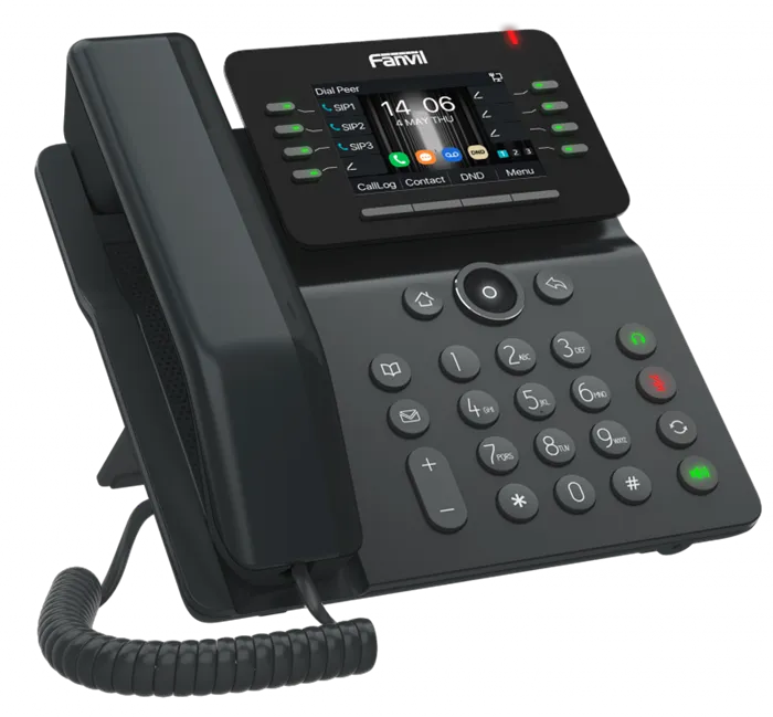 Телефон Fanvil V63 Enterprise Phone, 6-Party Local Conference, HD voice, 6 SIP lines, 2.7-inch (192x64) graphical LCD, Opus+IPV6, 15 DSS keys, PSU