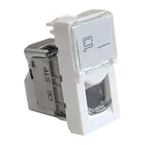 Вставка Mosaic 22.5x45, RJ-45 STP, кат.6, со шторкой и увеличенным окном маркировки, белая