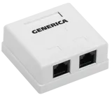 Розетка инф. настенная RJ45 кат. 5Е UTP 2 порта GENERICA