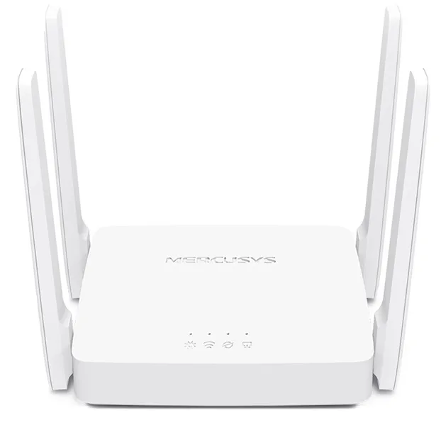Точка доступа MERCUSYS AC1200 Двухдиапазонный Wi-Fi роутер, до 300 Мбит/с на 2,4 ГГц + до 867 Мбит/с на 5 ГГц, 4 фиксированные внешние антенны, 2 порта LAN 10/100 Мбит/с, 1 порт WAN 10/100 Мбит/с