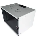 LANDE SET SOHO 19" Телекоммуникационный настенный шкаф 4U, 540х400х237мм, стеклянная передняя дверь, предсобранный, цвет серый