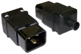 Вилка IEC 60320 C20, 16A, 250V, прямая, разборная, черная