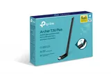 TP-Link Archer T2U Plus, AC600 Двухдиапазонный Wi Fi USB адаптер высокого усиления, до 200 Мбит/с на 2,4 ГГц + до 433 Мбит/с на 5 ГГц, 1 внешняя антенна с высоким коэффициентом усиления, USB 2.0