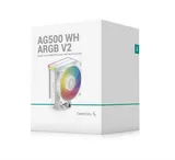 DEEPCOOL AG500 WH ARGB V2 LGA1700/1200/115X/AM5/AM4 (12шт/кор, TDP 240W, PWM, ARGB Fan 120mm, 5 тепл. трубок, белый) RET