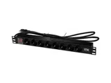 ITK PDU 8 розеток нем. ст, с LED выкл,1U, шнур 2м вилка нем. Ст