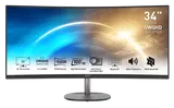 Монитор MSI PRO MP341CQ 34" 21:9 UWQHD(3440x1440) VA Curve1500R,1ms(MPRT),3000:1,100M:1,300nit,178/178,2xHDMI 2.0,DP 1.2,Tilt,Speaker,VESA,100Hz,Black,1y war-ty