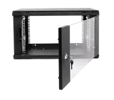 Шкаф ЦМО Шкаф телекоммуникационный настенный разборный ЭКОНОМ 9U (600х350) дверь стекло, цвет черный