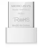 MERCUSYS N150 Мини Wi-Fi USB-адаптер, до 150 Мбит/с на 2,4 ГГц, 1 встроенная антенна, порт USB 2.0