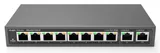Ruijie Reyee 8-Port 100Mbps + 2 Uplink Port 1000Mbps, 8 of the ports support PoE/PoE+ power supply. Max PoE power budget is 110W, unmanaged switch, desktop