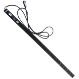 Блок розеток вертикальный, 1-фазный с автоматом, A/V-метр, 16A / 250V, 4xC19 + 20xC13, шнур 3.0 м, разъем C20