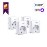 TP-Link Tapo P100(4-pack), Умная мини Wi-Fi розетка, 4 шт., 220–240 В, максимальная нагрузка 10 А, 50/60 Гц, Wi-Fi 2,4 ГГц, Bluetooth 4.2 (только для сопряжения)