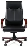 Офисное кресло Chairman 411 черное экопремиум, с деревянными элементами N