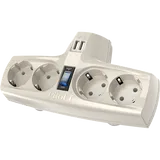 ZIS Cmpany  Pilot T USB, 4 розетки с заземлением, 15A, 3300Вт, 2 USB разъема для зарядки, цвет белый