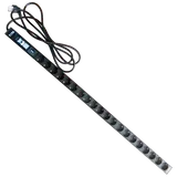 Блок розеток вертикальный, 1-фазный с автоматом, 16A / 250V, 20xSchuko, шнур 3.0 м, вилка Schuko