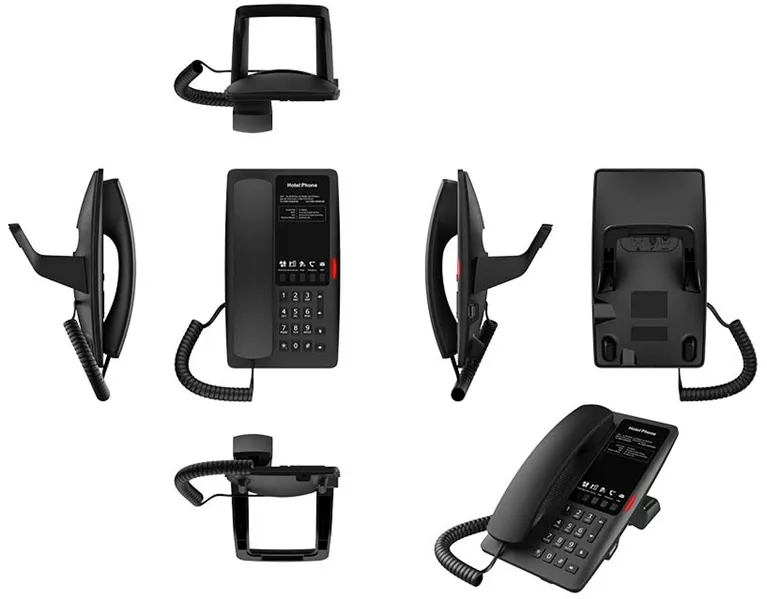 Отельный SIP-Телефон FanvilWIFI Hotel Phone 2 SIP Lines 1 USB Port for phone charging 5 Soft keys programmable service hotline 2.4GHz&5GHz,Wi-Fi 6 PoE HD Voice    PSU